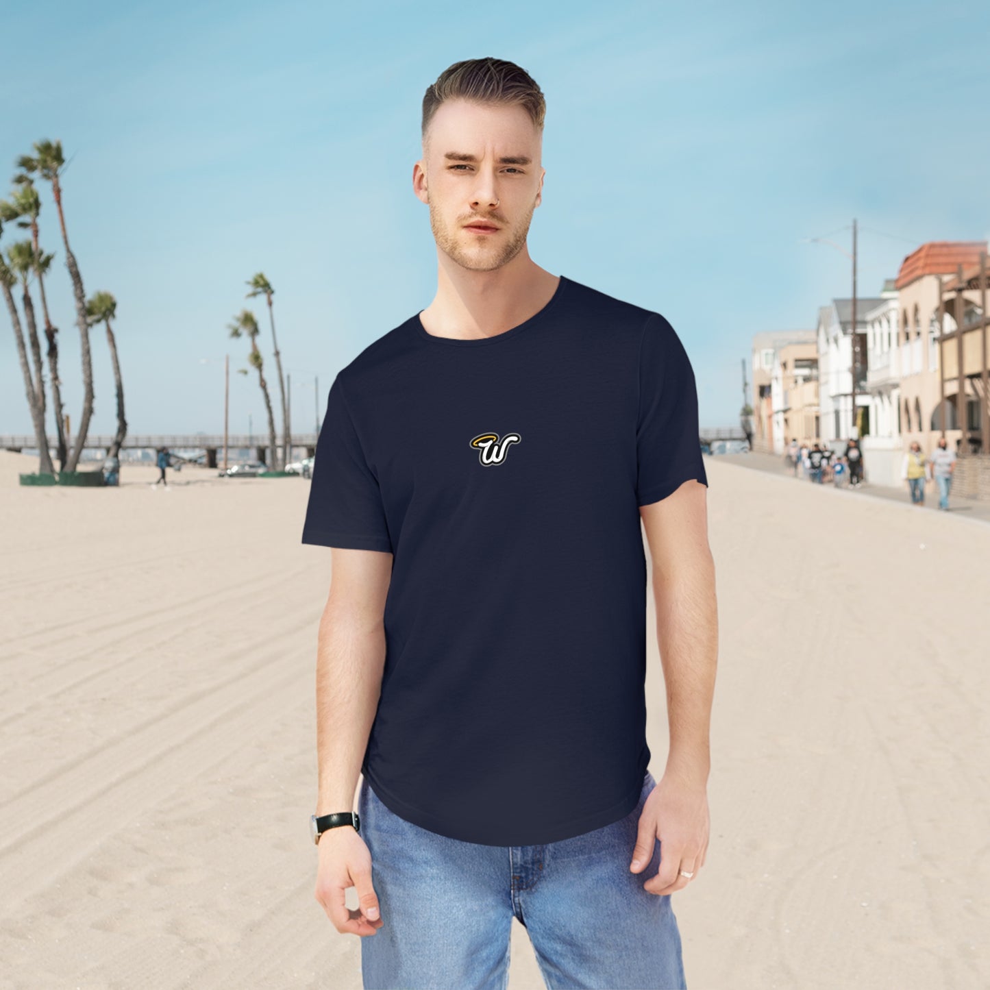 Copy of (Core) Men's Curved Hem Tee - Stylish Casual Top, Trendy T-Shirt, Summer Essentials, Streetwear Fashion, Everyday Comfort, Gift Idea
