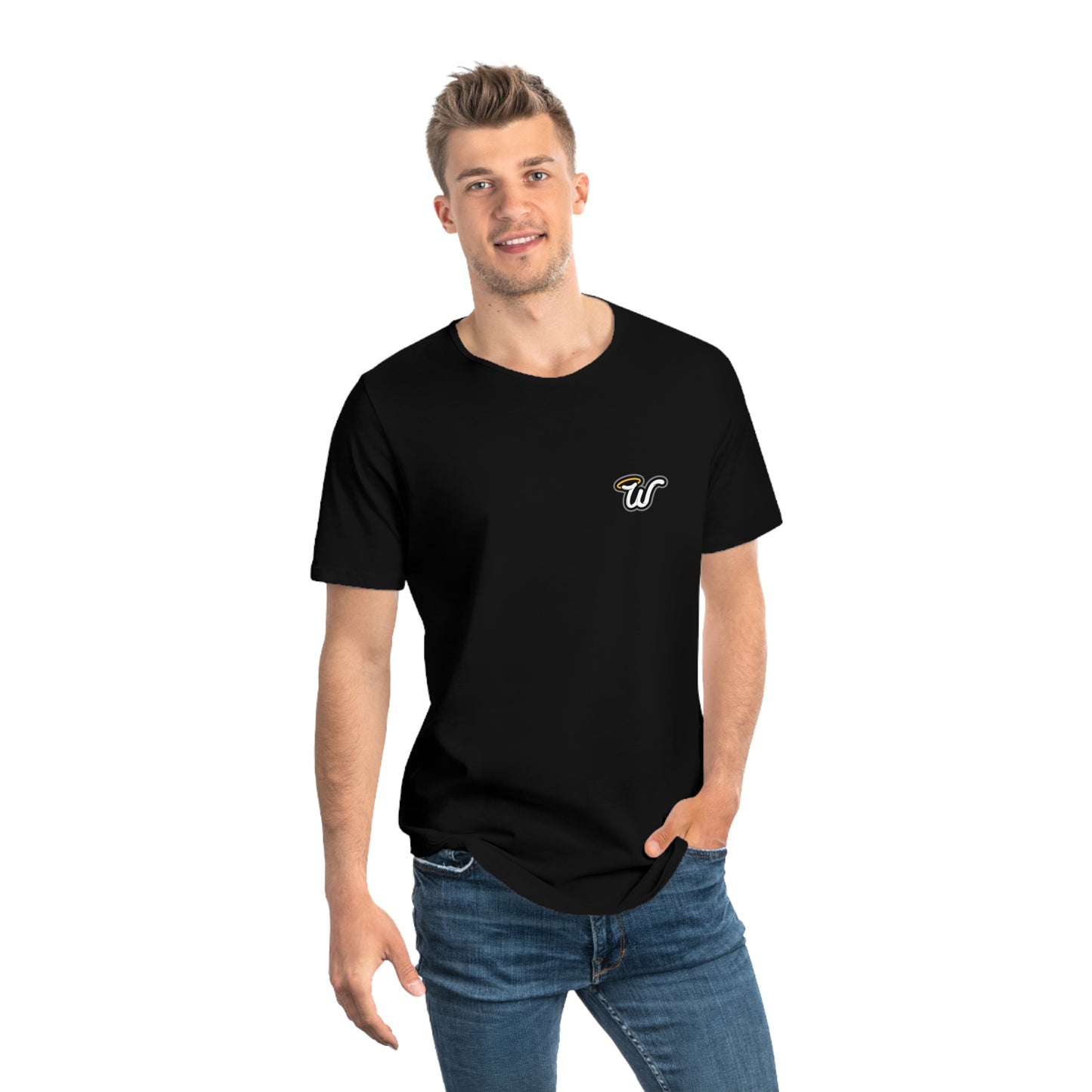(Core) Men's Curved Hem Tee - Stylish Casual Top, Trendy T-Shirt, Summer Essentials, Streetwear Fashion, Everyday Comfort, Gift Idea