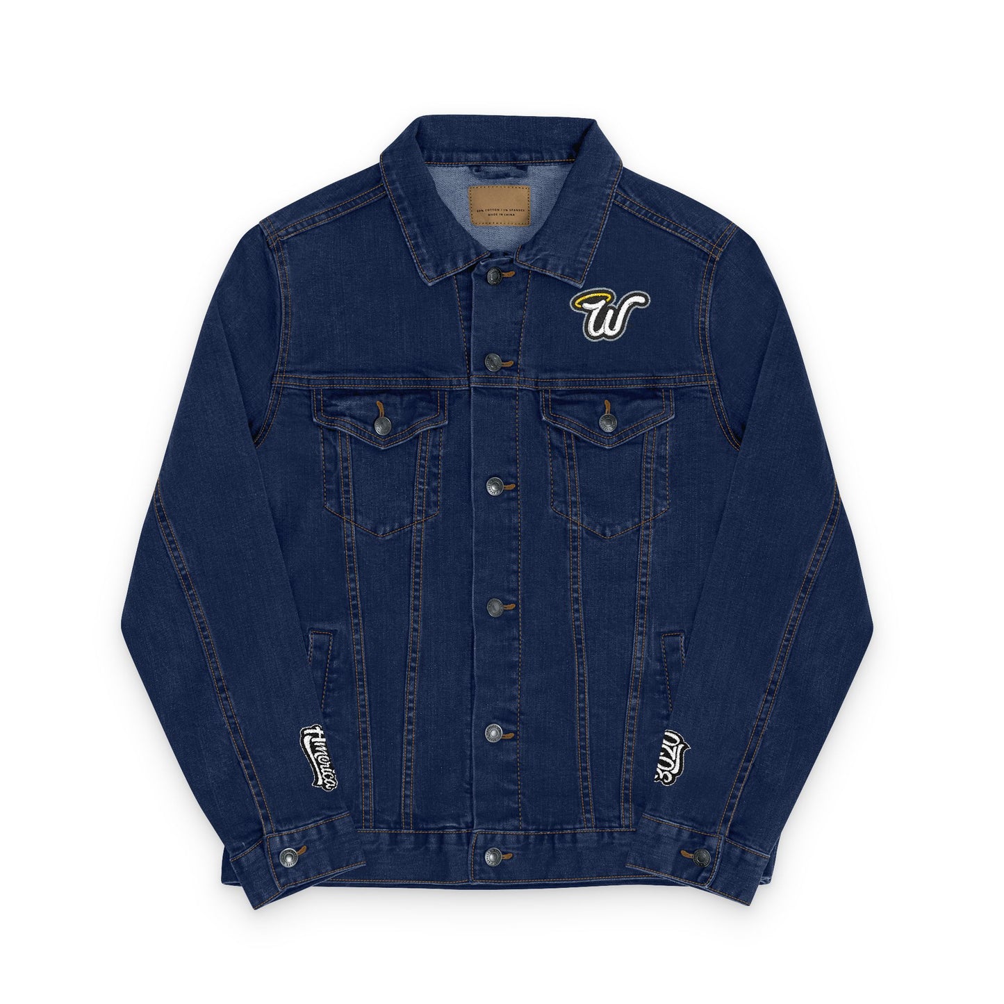 Embroidered Unisex Denim Jacket - Casual Chic Style, Perfect for Festivals, Layering, Everyday, Unique Gift
