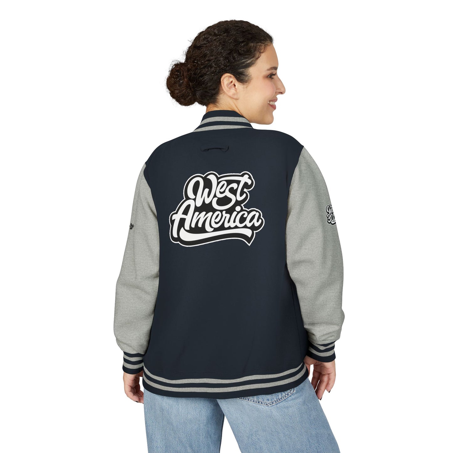Copy of Stylish Unisex Heavyweight Letterman Jacket, Vintage College Style, Perfect Gift for Sports Lovers, Trendy Outerwear, West America Design