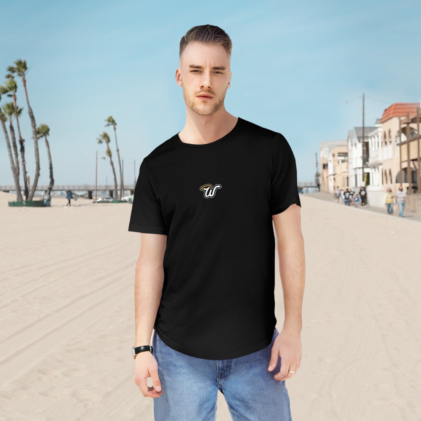 Copy of (Core) Men's Curved Hem Tee - Stylish Casual Top, Trendy T-Shirt, Summer Essentials, Streetwear Fashion, Everyday Comfort, Gift Idea