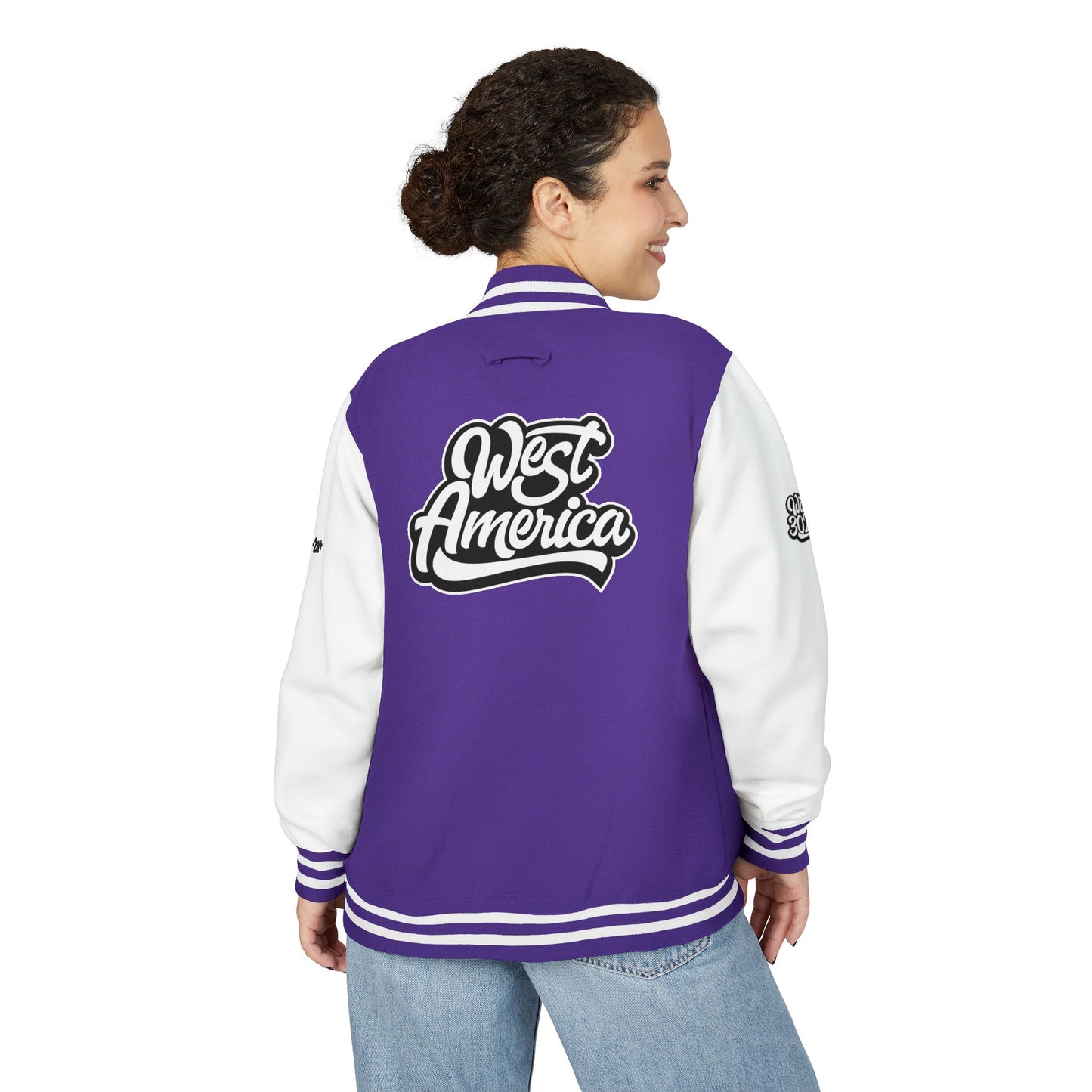 Copy of Stylish Unisex Heavyweight Letterman Jacket, Vintage College Style, Perfect Gift for Sports Lovers, Trendy Outerwear, West America Design