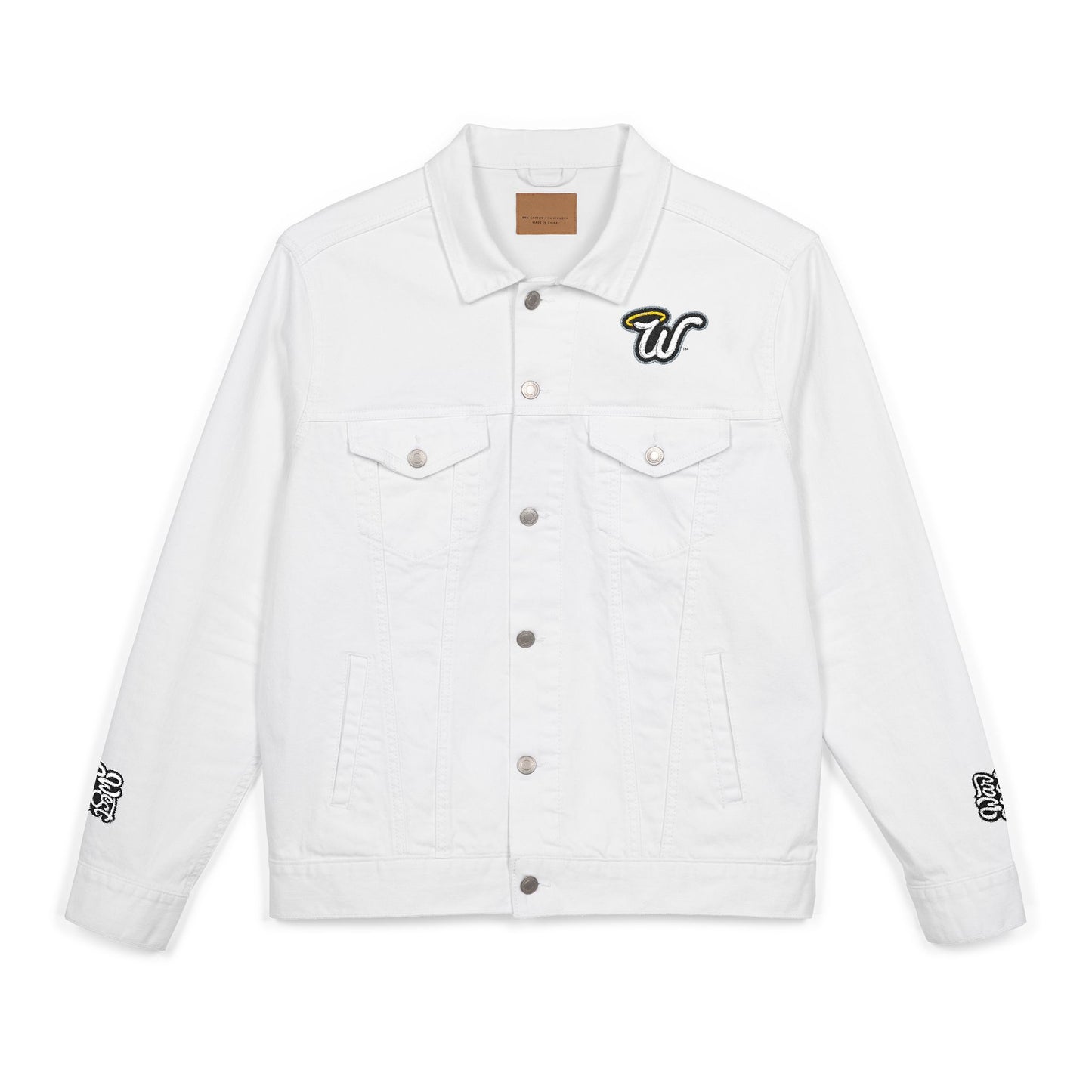 Embroidered Unisex Denim Jacket - Casual Chic Style, Perfect for Festivals, Layering, Everyday, Unique Gift