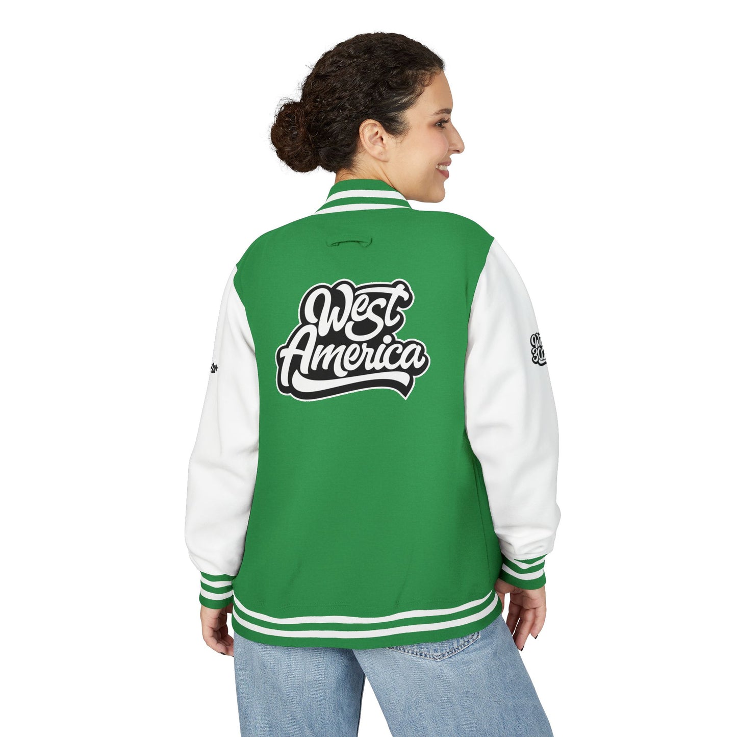 Copy of Stylish Unisex Heavyweight Letterman Jacket, Vintage College Style, Perfect Gift for Sports Lovers, Trendy Outerwear, West America Design