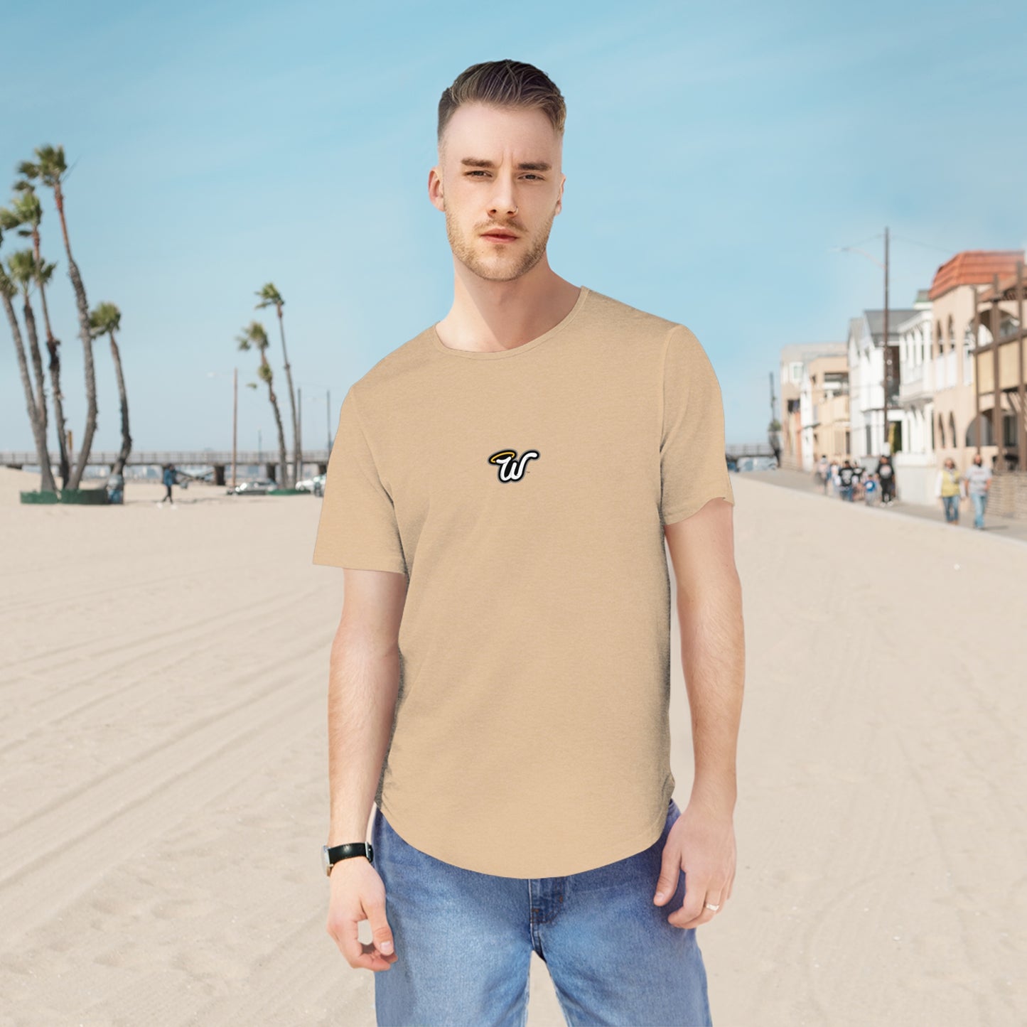 Copy of (Core) Men's Curved Hem Tee - Stylish Casual Top, Trendy T-Shirt, Summer Essentials, Streetwear Fashion, Everyday Comfort, Gift Idea