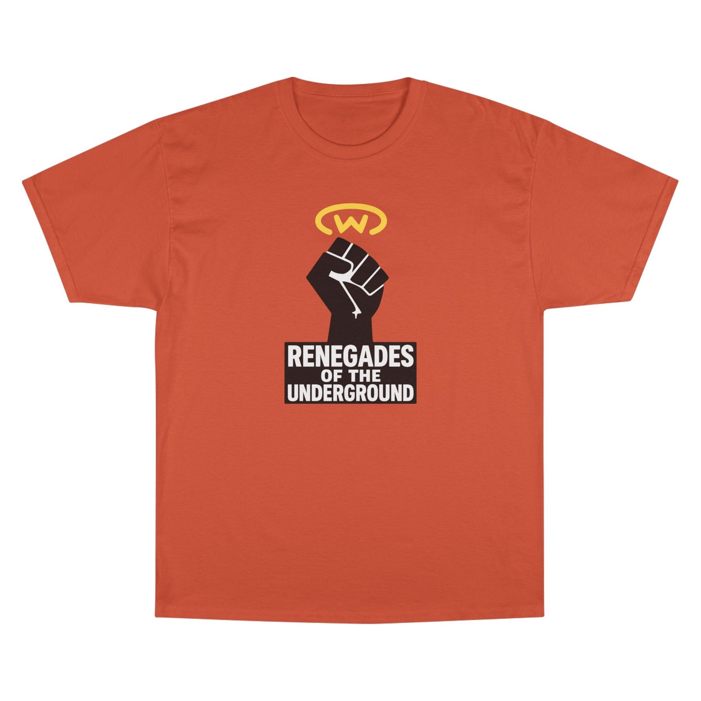 Champion T-Shirt with "Renegades of the Underground" Design, Streetwear Shirt, Activist Apparel, Unisex Tee, Gift for Rebels