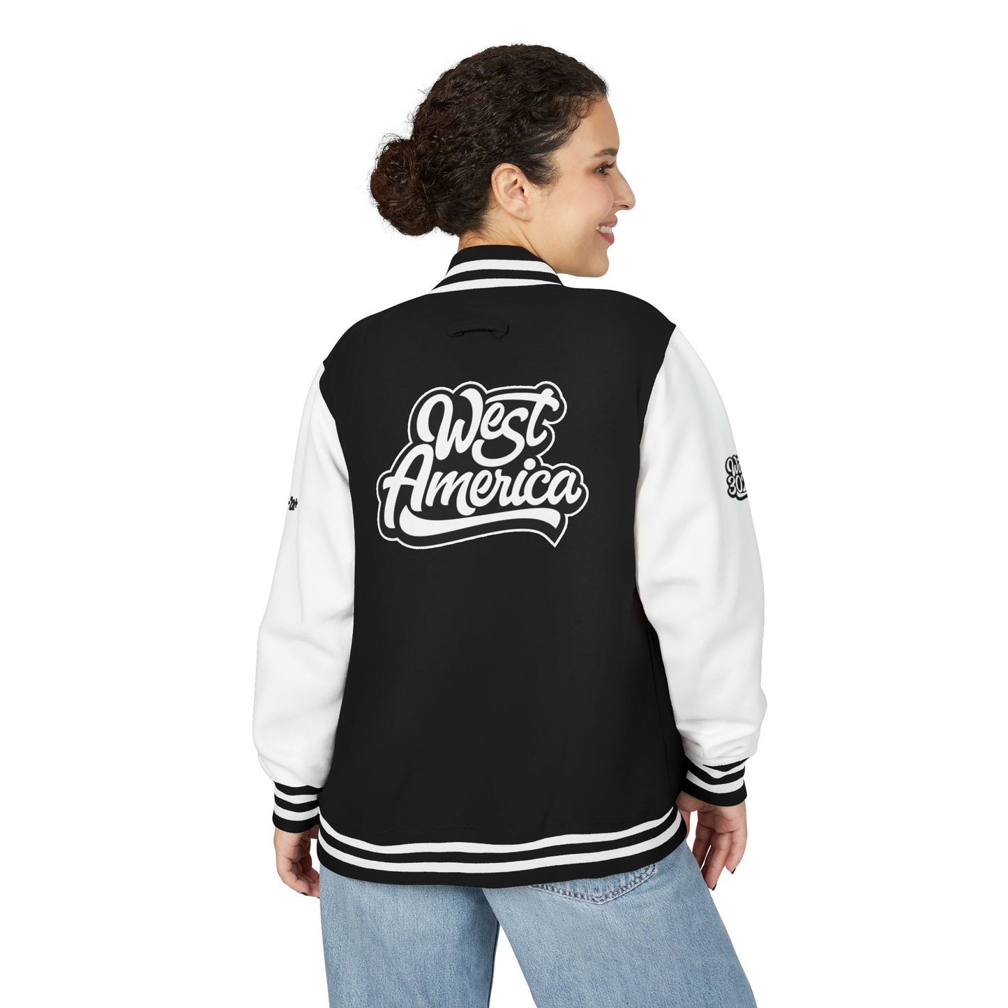 Copy of Stylish Unisex Heavyweight Letterman Jacket, Vintage College Style, Perfect Gift for Sports Lovers, Trendy Outerwear, West America Design