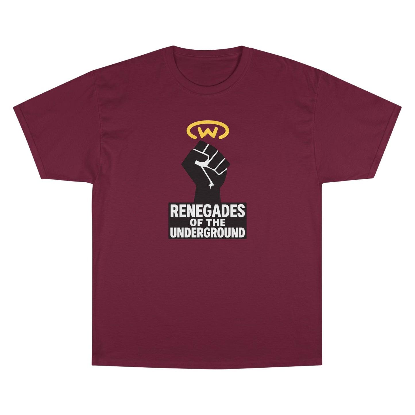 Champion T-Shirt with "Renegades of the Underground" Design, Streetwear Shirt, Activist Apparel, Unisex Tee, Gift for Rebels