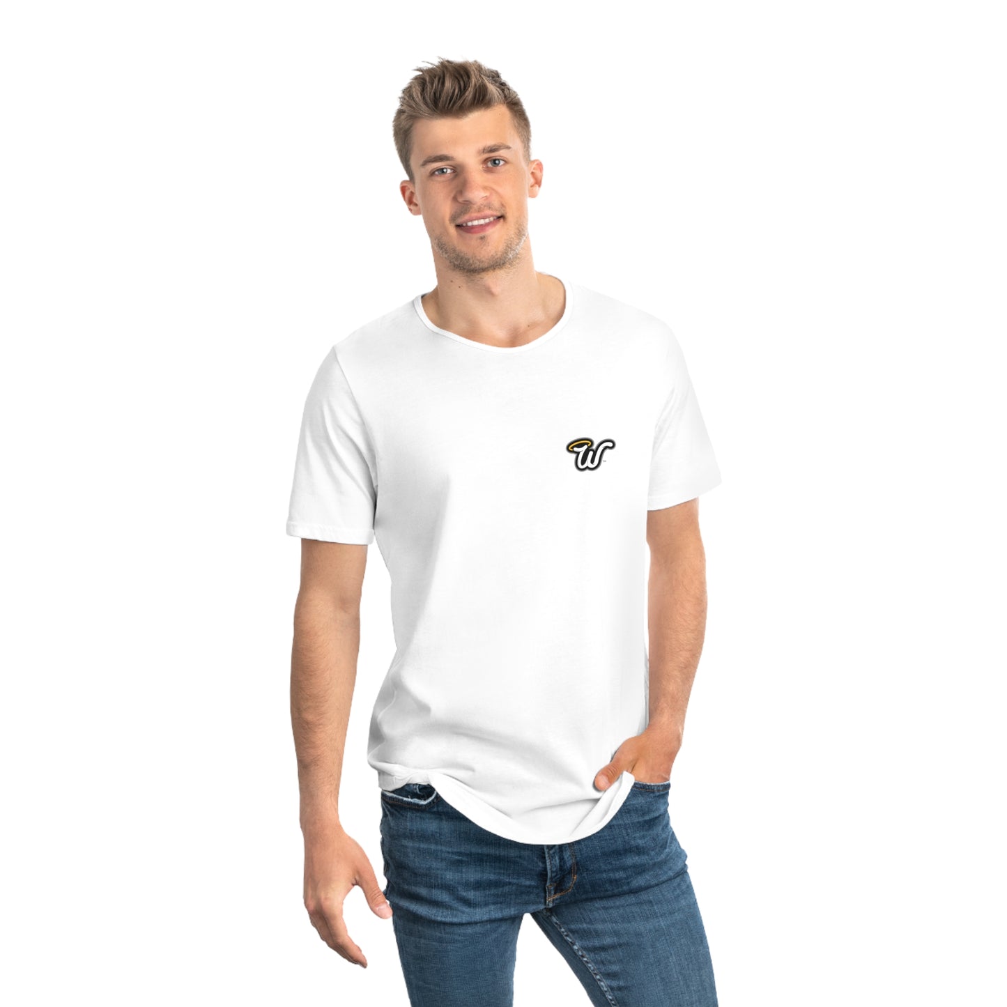 (Core) Men's Curved Hem Tee - Stylish Casual Top, Trendy T-Shirt, Summer Essentials, Streetwear Fashion, Everyday Comfort, Gift Idea