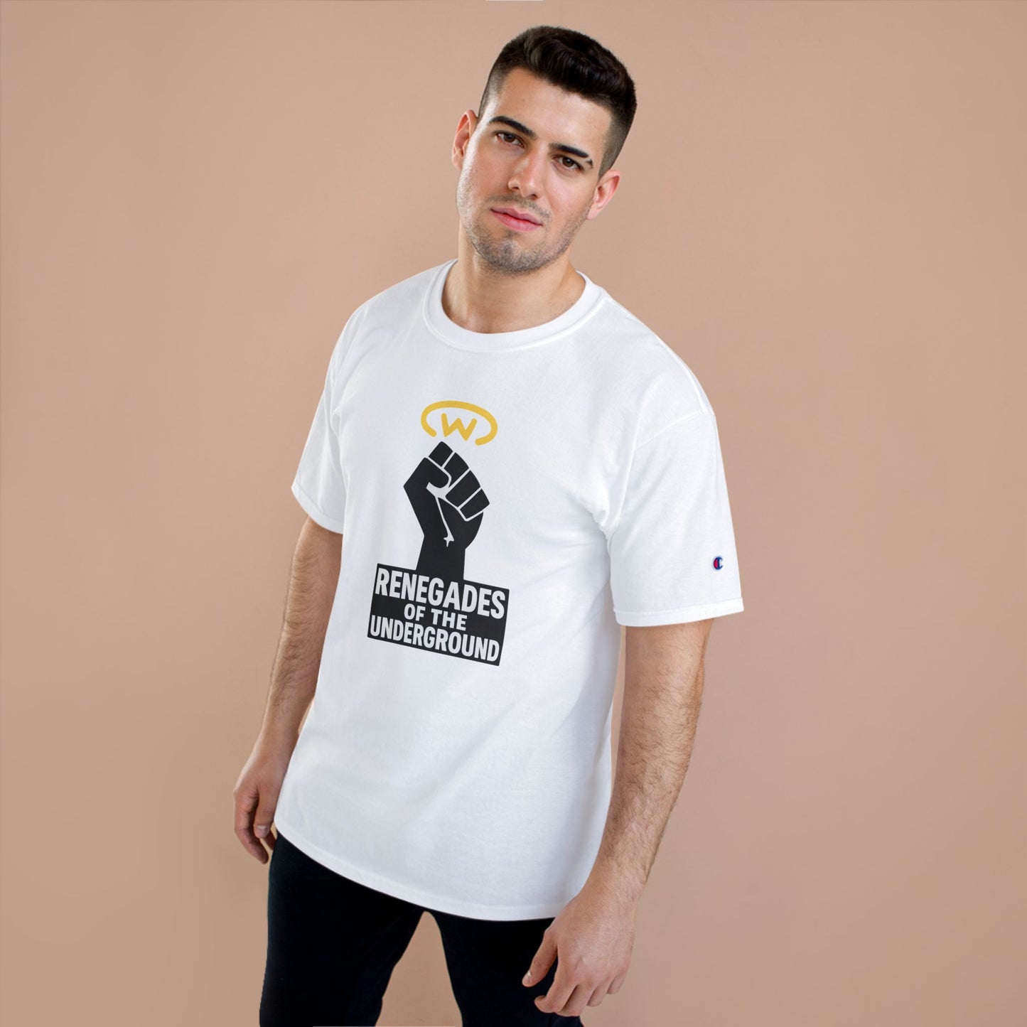 Champion T-Shirt with "Renegades of the Underground" Design, Streetwear Shirt, Activist Apparel, Unisex Tee, Gift for Rebels