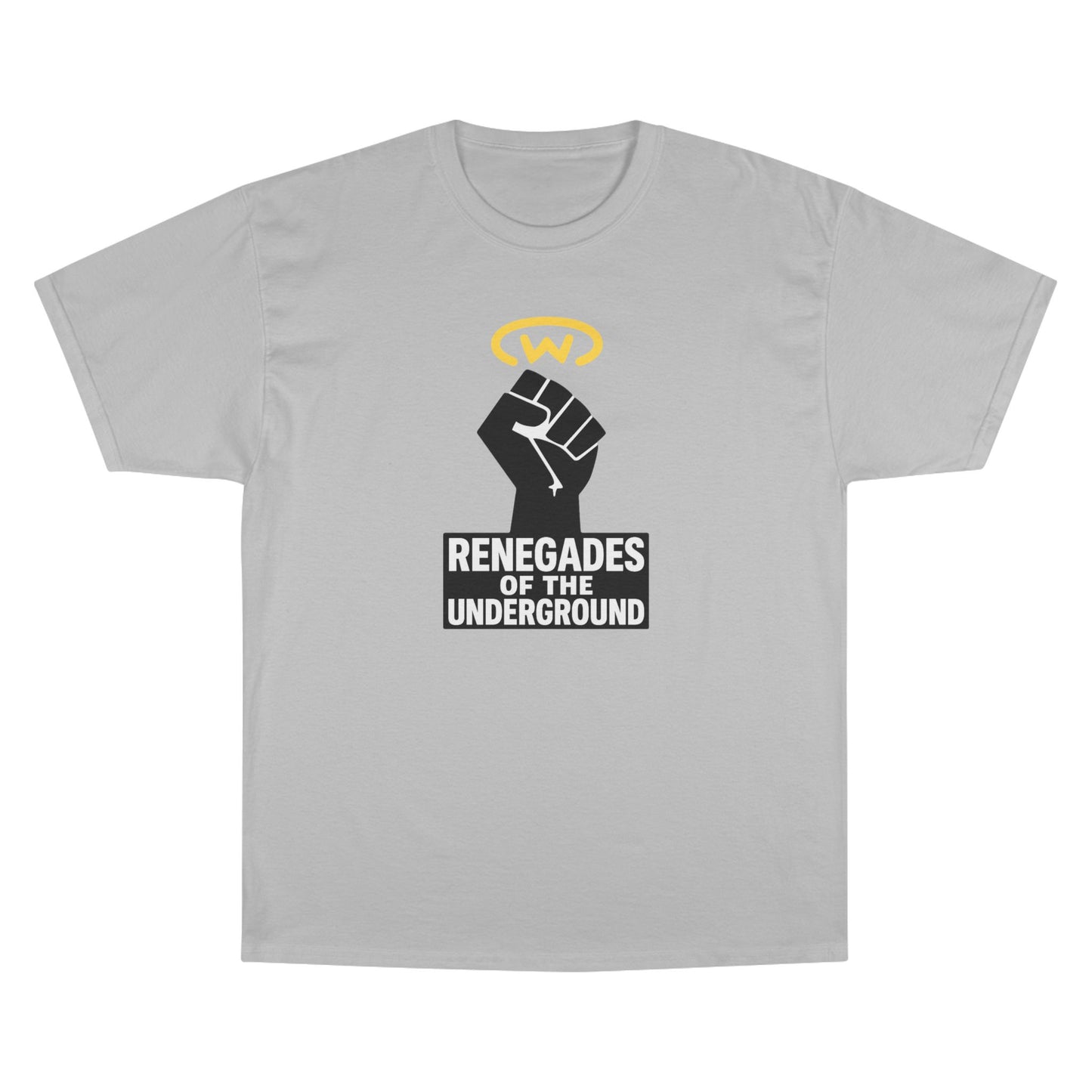 Champion T-Shirt with "Renegades of the Underground" Design, Streetwear Shirt, Activist Apparel, Unisex Tee, Gift for Rebels