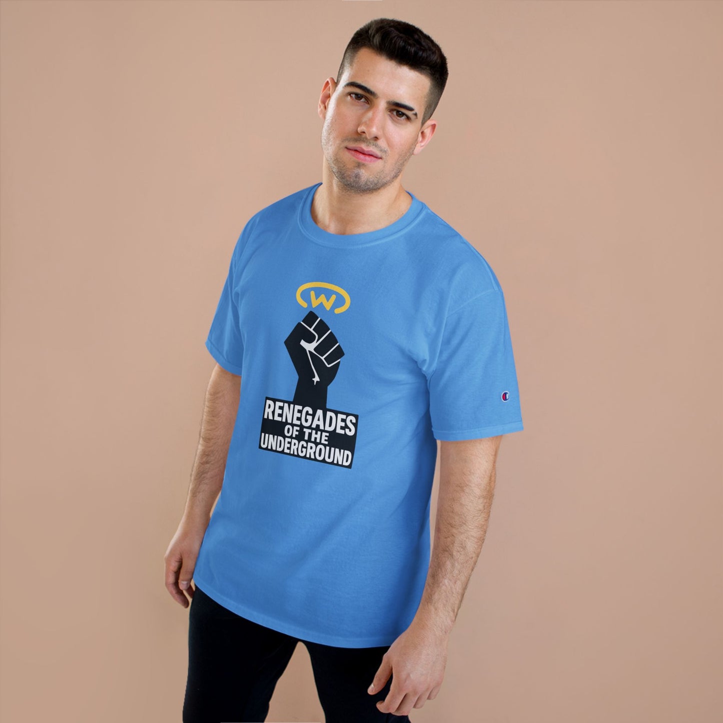 Champion T-Shirt with "Renegades of the Underground" Design, Streetwear Shirt, Activist Apparel, Unisex Tee, Gift for Rebels