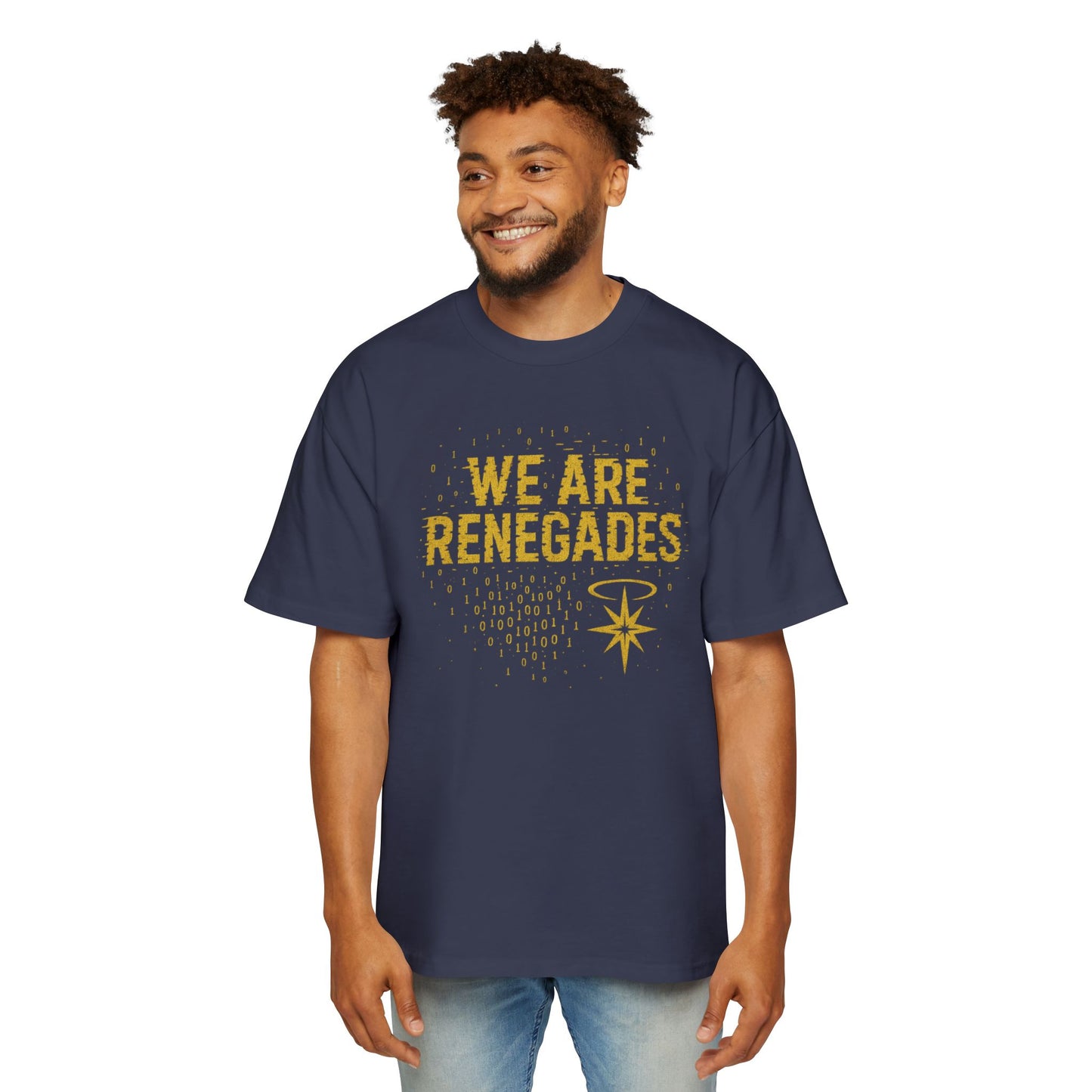Men's Heavy Oversized Tee with 'We Are Renegades' Design, Casual T-Shirt for Rebels, Perfect for Everyday Wear, Gift for Friends, [...]