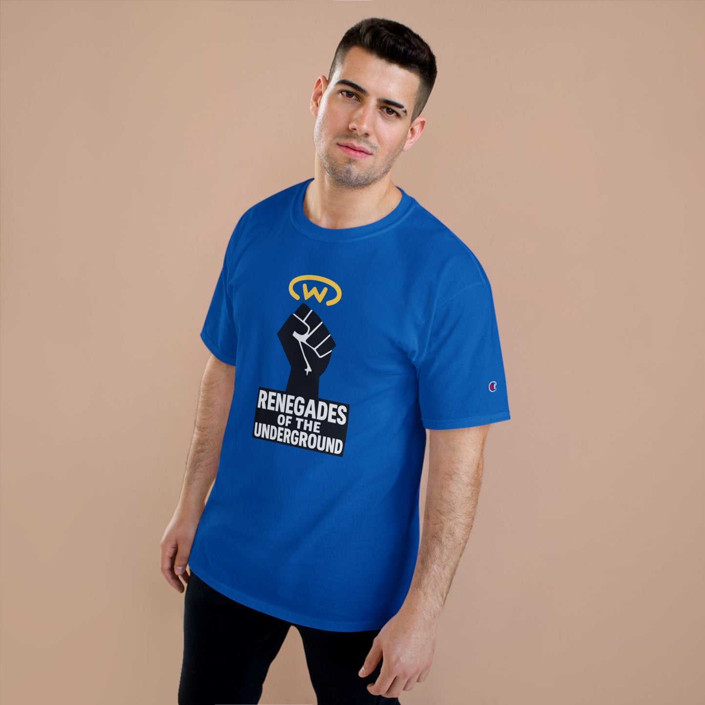 Champion T-Shirt with "Renegades of the Underground" Design, Streetwear Shirt, Activist Apparel, Unisex Tee, Gift for Rebels