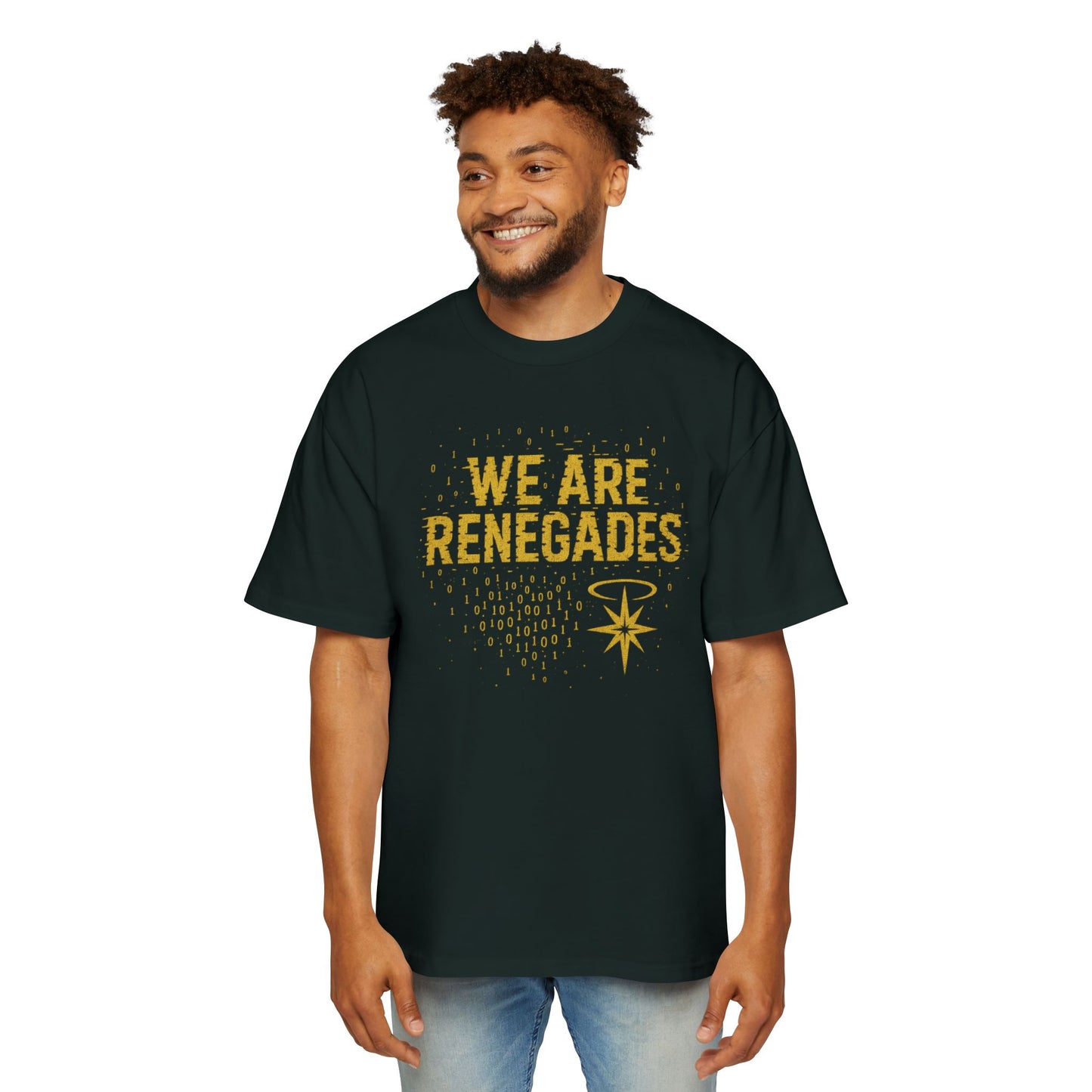 Men's Heavy Oversized Tee with 'We Are Renegades' Design, Casual T-Shirt for Rebels, Perfect for Everyday Wear, Gift for Friends, [...]