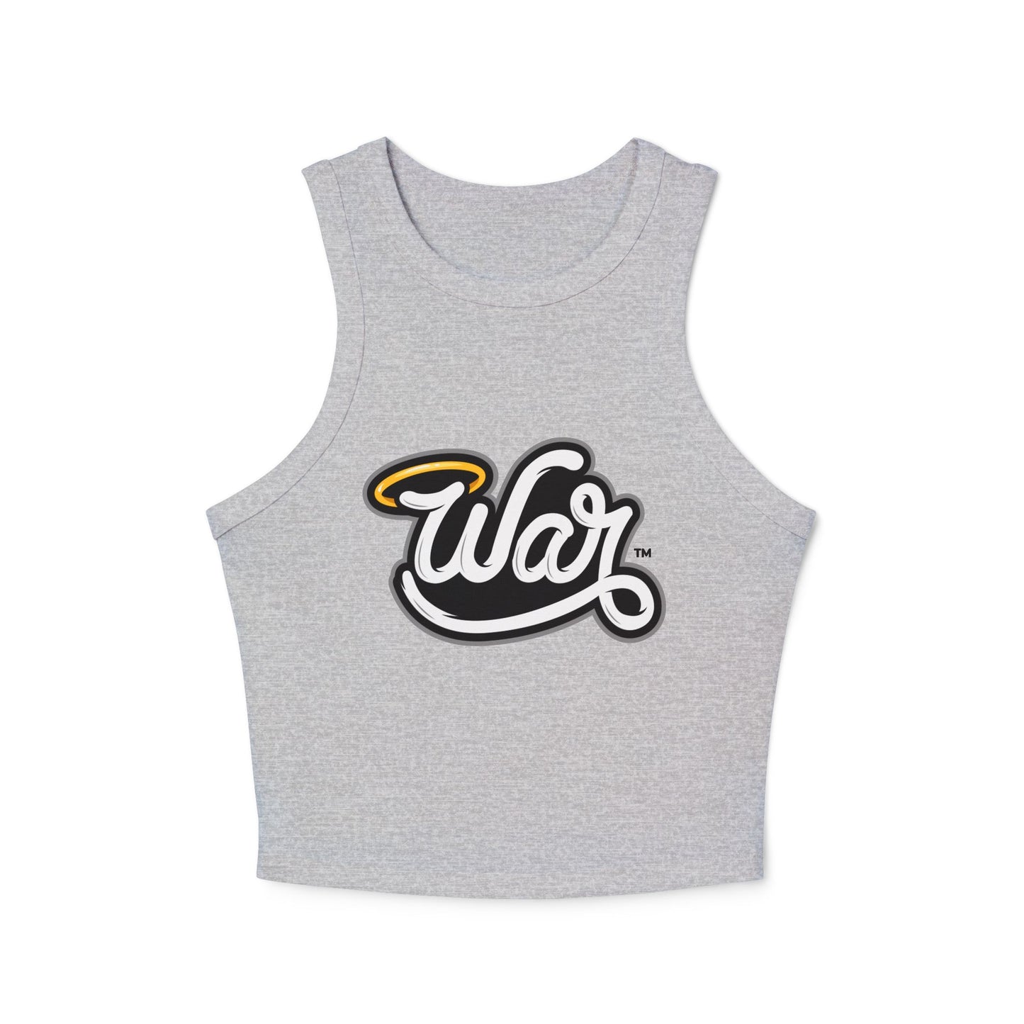 War Women's Micro Rib Racer Tank Top, Summer Crop Top, Casual Sportswear, Fitness Apparel, Gift for Active Women
