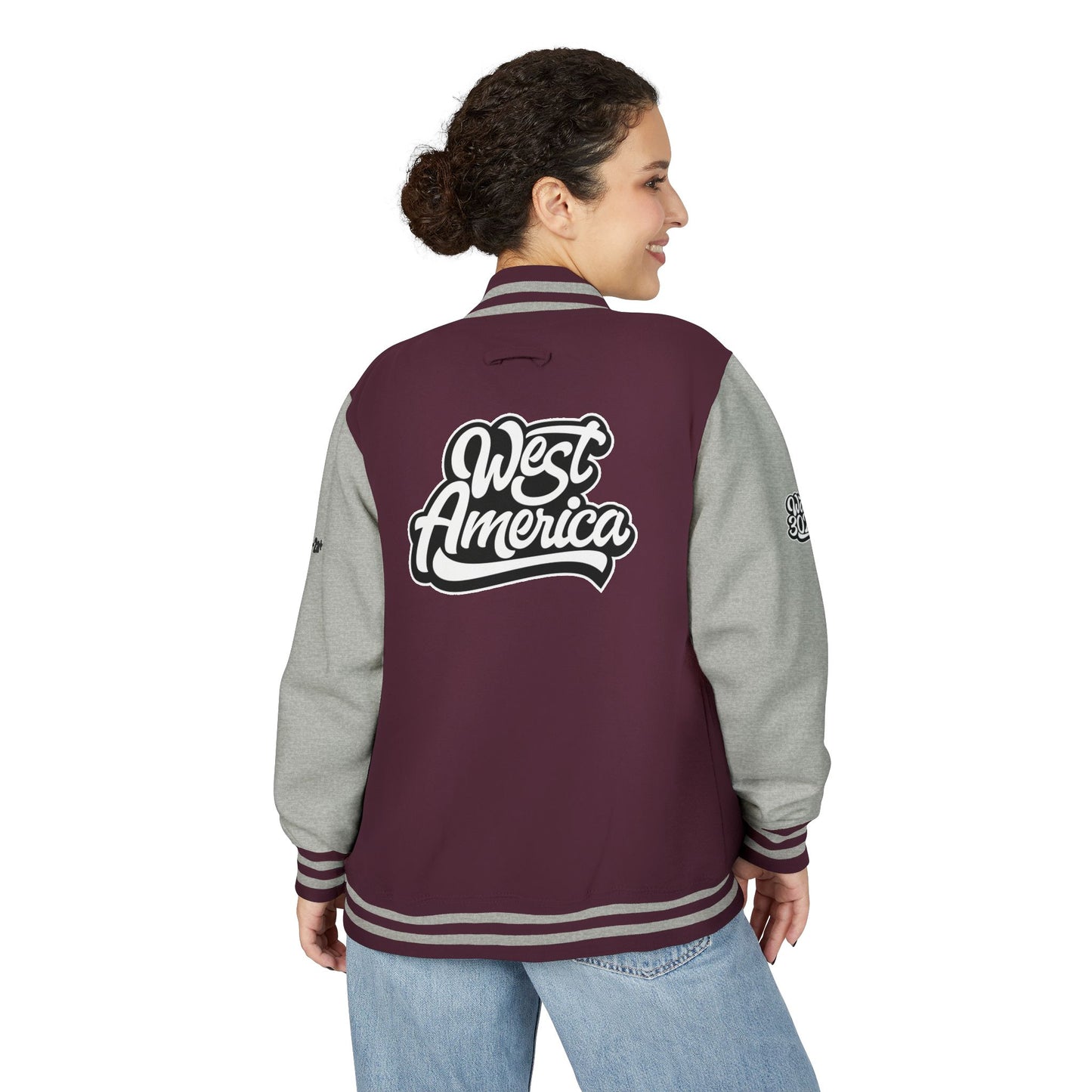 Copy of Stylish Unisex Heavyweight Letterman Jacket, Vintage College Style, Perfect Gift for Sports Lovers, Trendy Outerwear, West America Design