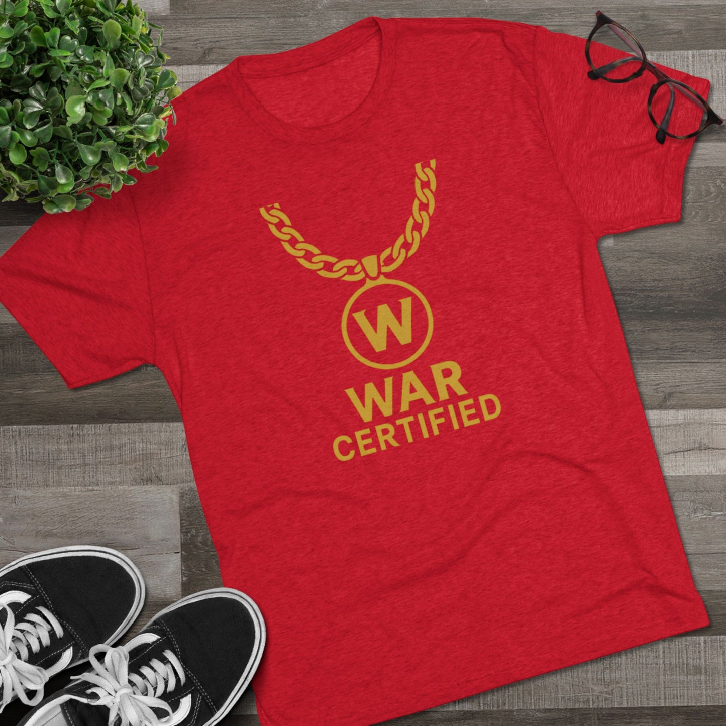War Certified Unisex Tri-Blend Tee, Casual Wear, Gift for Gamers, Unisex Shirt, Trendy Apparel, Gamer Merch
