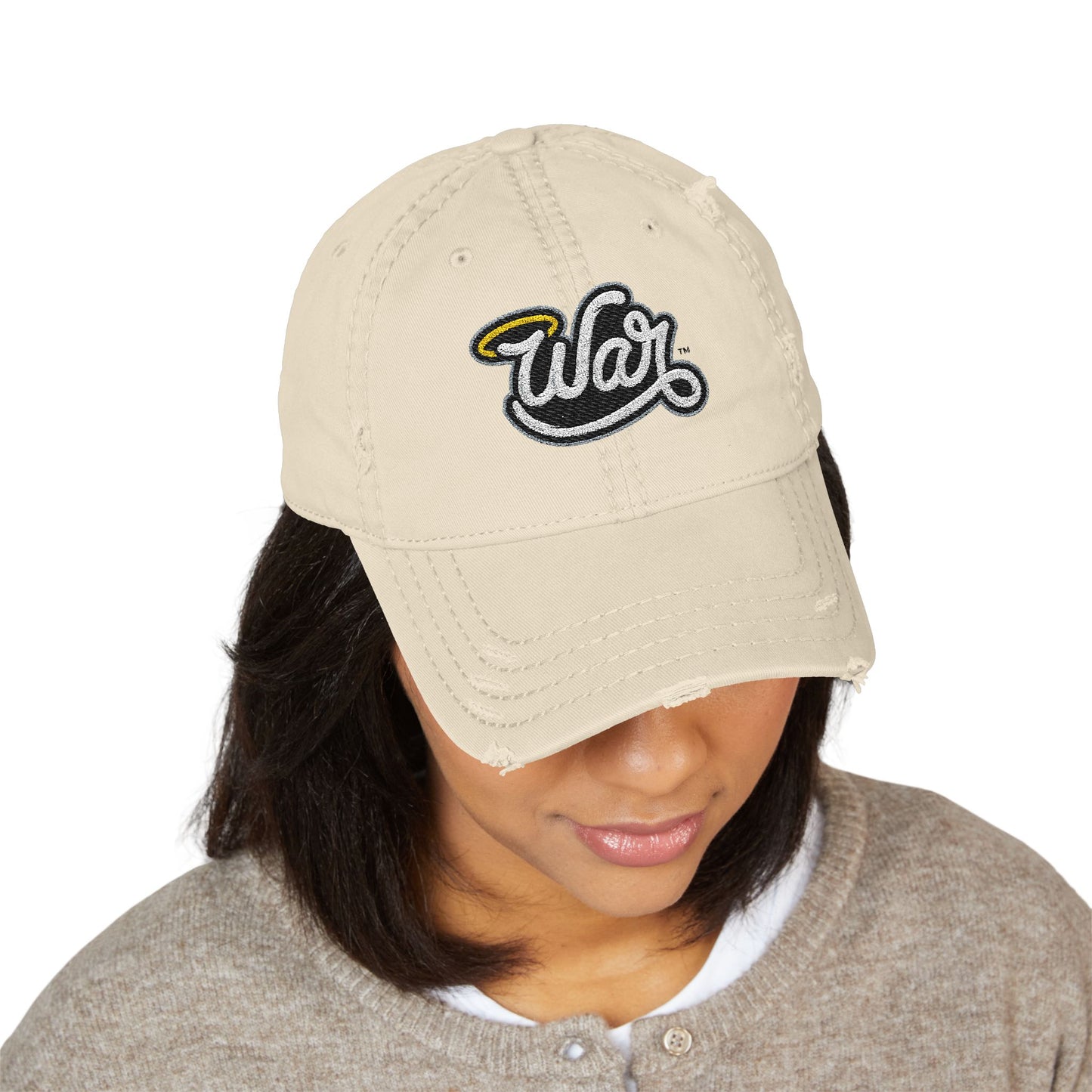 Haloed “WAR” Distressed Dad Hat