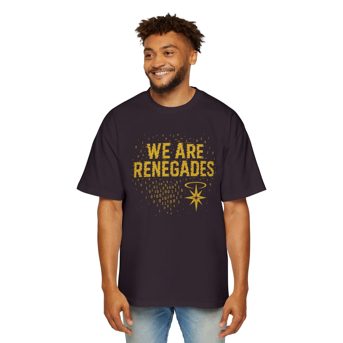 Men's Heavy Oversized Tee with 'We Are Renegades' Design, Casual T-Shirt for Rebels, Perfect for Everyday Wear, Gift for Friends, [...]