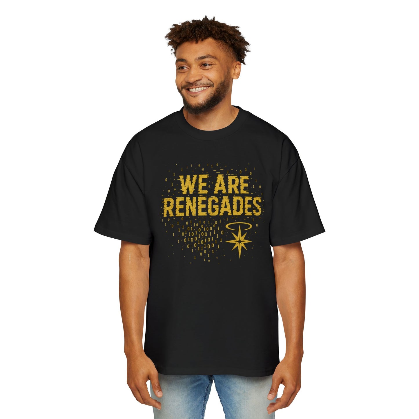 Men's Heavy Oversized Tee with 'We Are Renegades' Design, Casual T-Shirt for Rebels, Perfect for Everyday Wear, Gift for Friends, [...]