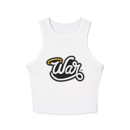 War Women's Micro Rib Racer Tank Top, Summer Crop Top, Casual Sportswear, Fitness Apparel, Gift for Active Women