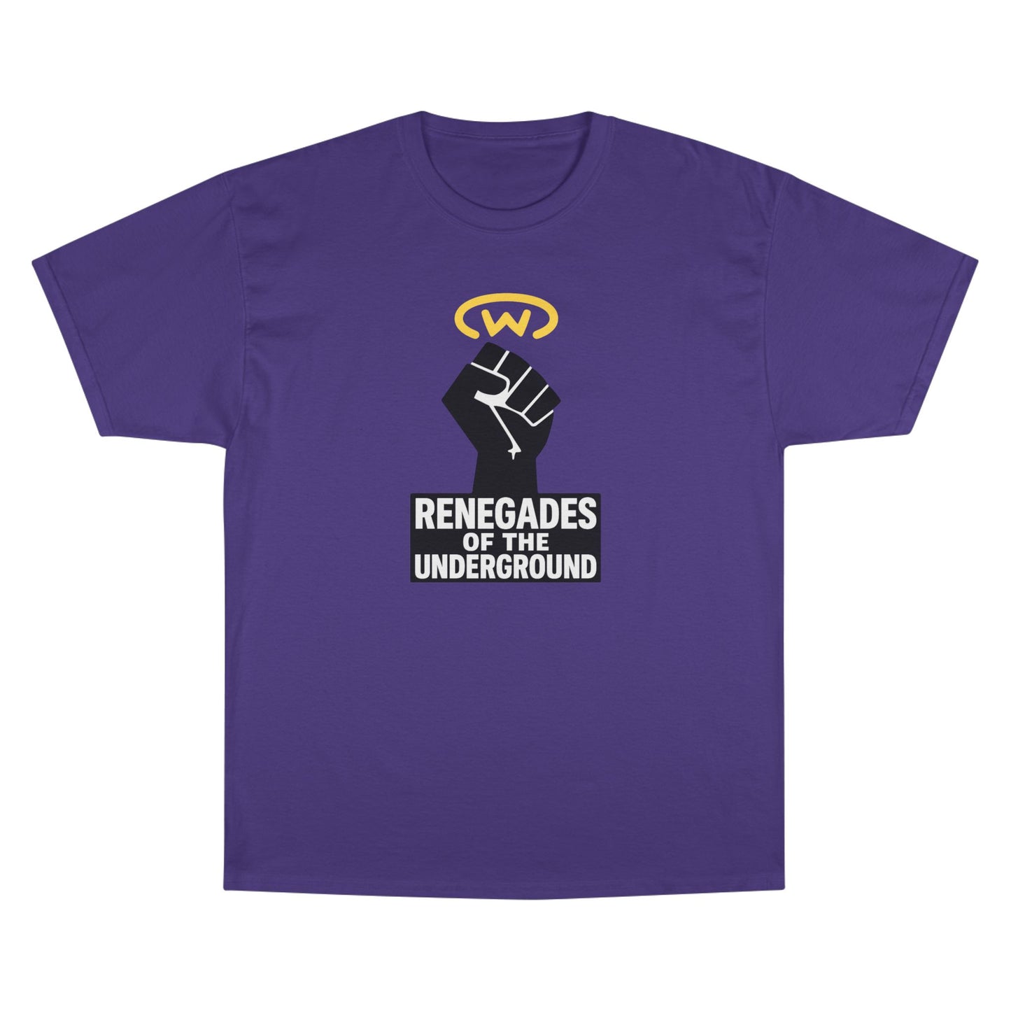 Champion T-Shirt with "Renegades of the Underground" Design, Streetwear Shirt, Activist Apparel, Unisex Tee, Gift for Rebels