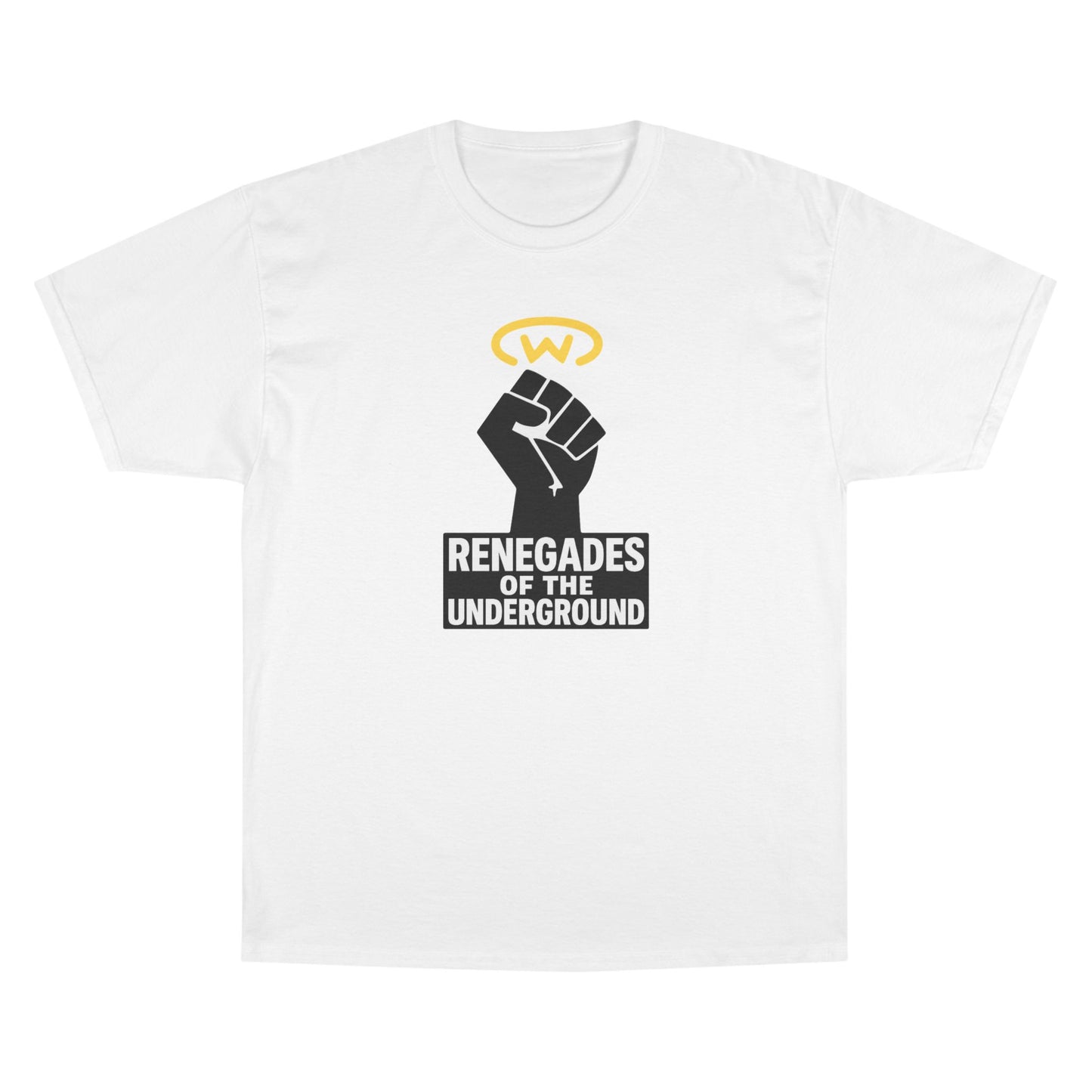 Champion T-Shirt with "Renegades of the Underground" Design, Streetwear Shirt, Activist Apparel, Unisex Tee, Gift for Rebels