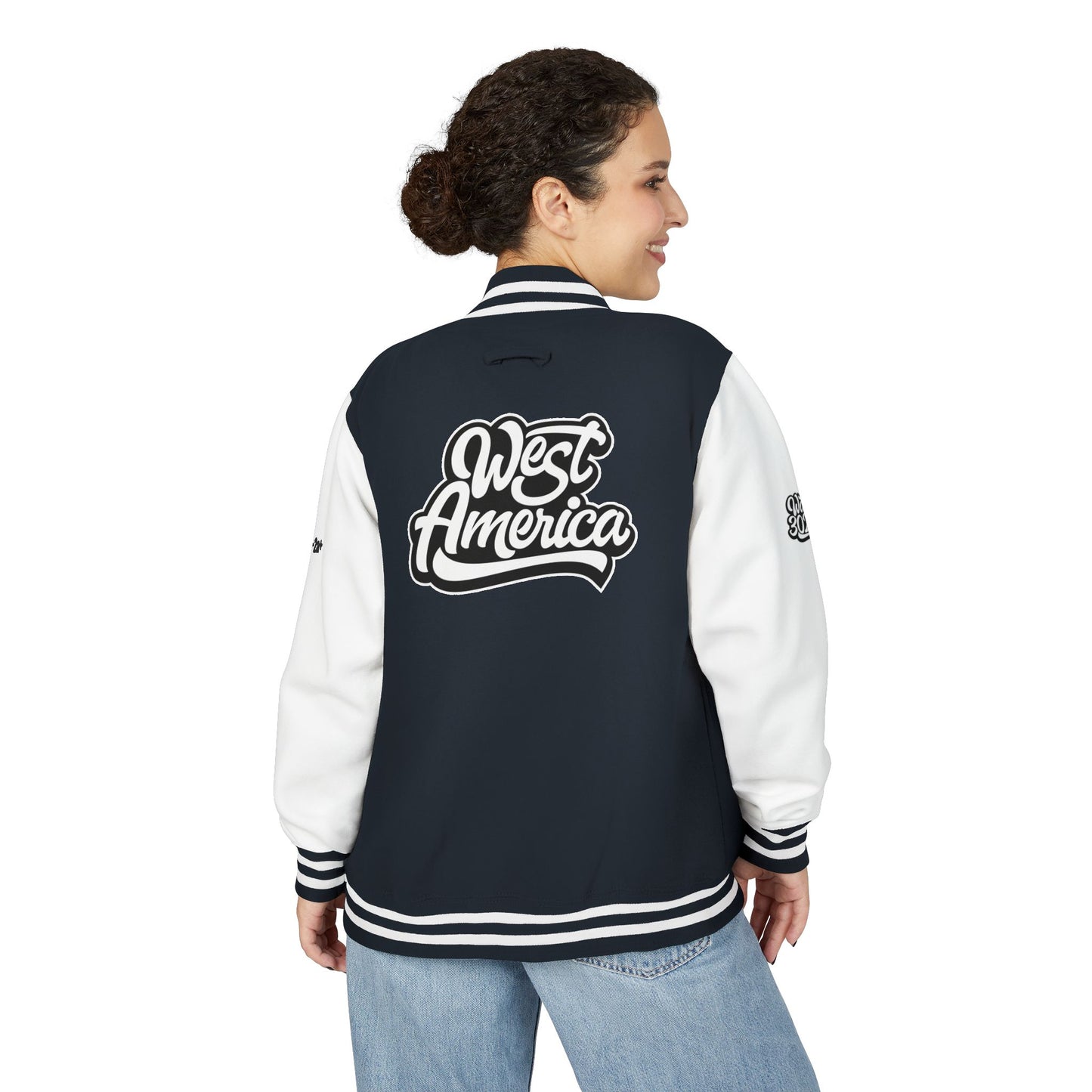 Copy of Stylish Unisex Heavyweight Letterman Jacket, Vintage College Style, Perfect Gift for Sports Lovers, Trendy Outerwear, West America Design