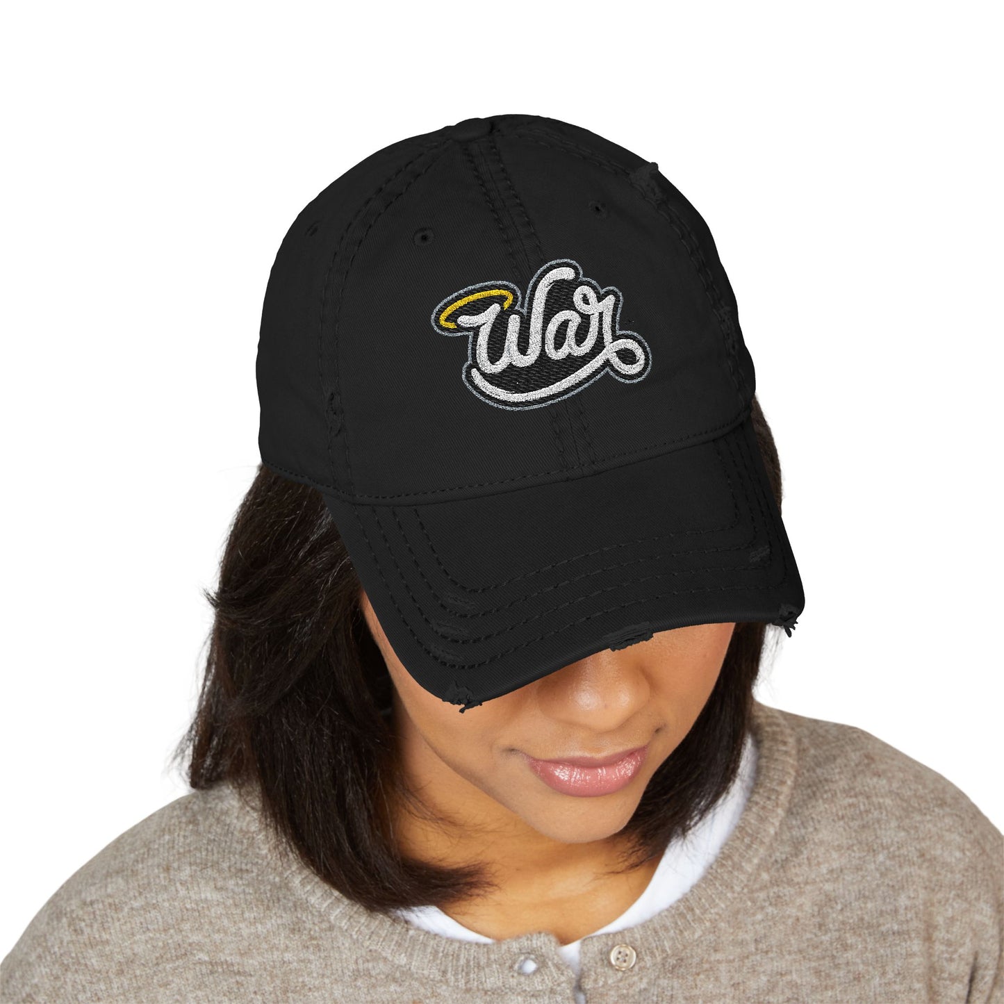 Haloed “WAR” Distressed Dad Hat