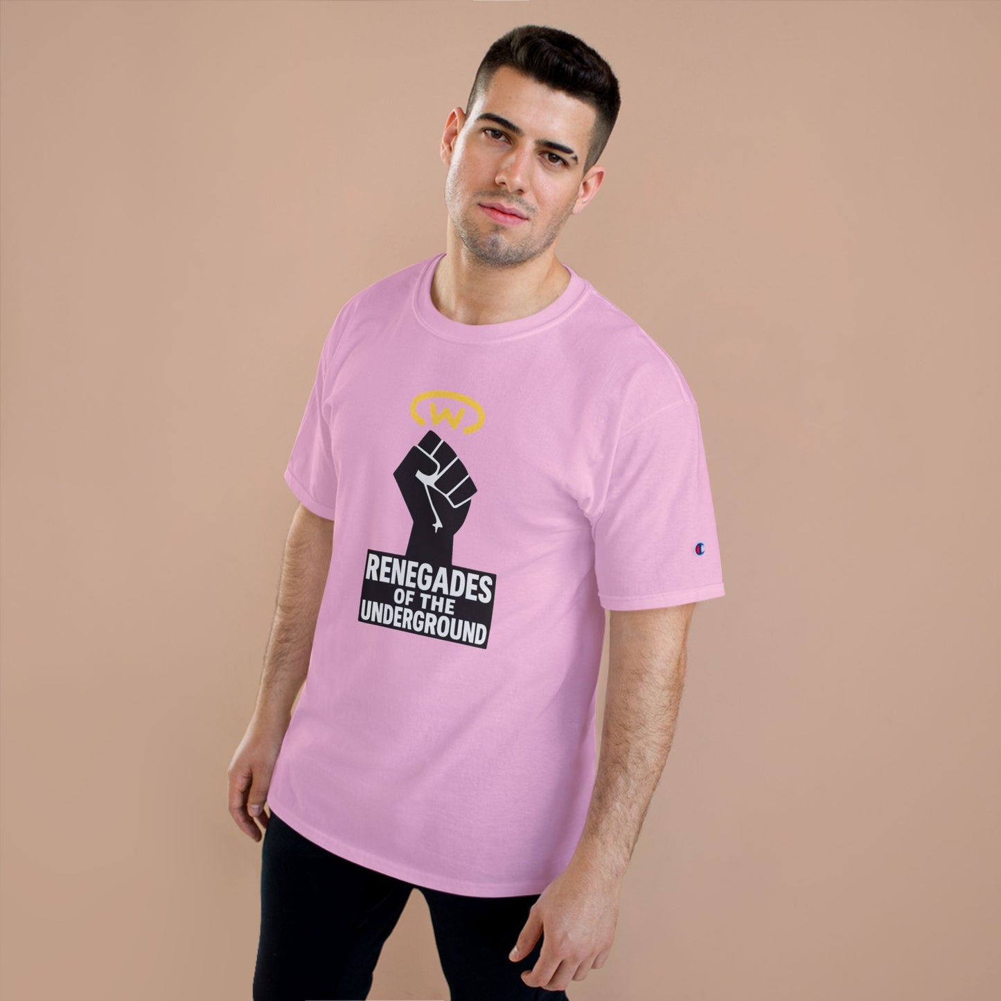 Champion T-Shirt with "Renegades of the Underground" Design, Streetwear Shirt, Activist Apparel, Unisex Tee, Gift for Rebels