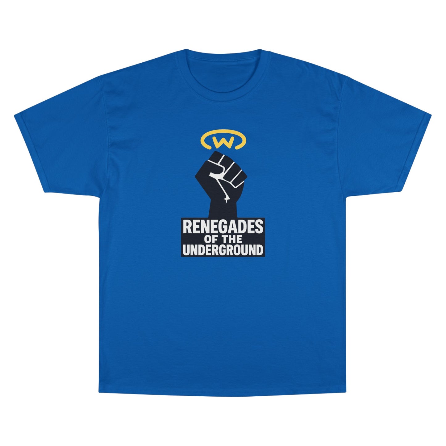 Champion T-Shirt with "Renegades of the Underground" Design, Streetwear Shirt, Activist Apparel, Unisex Tee, Gift for Rebels