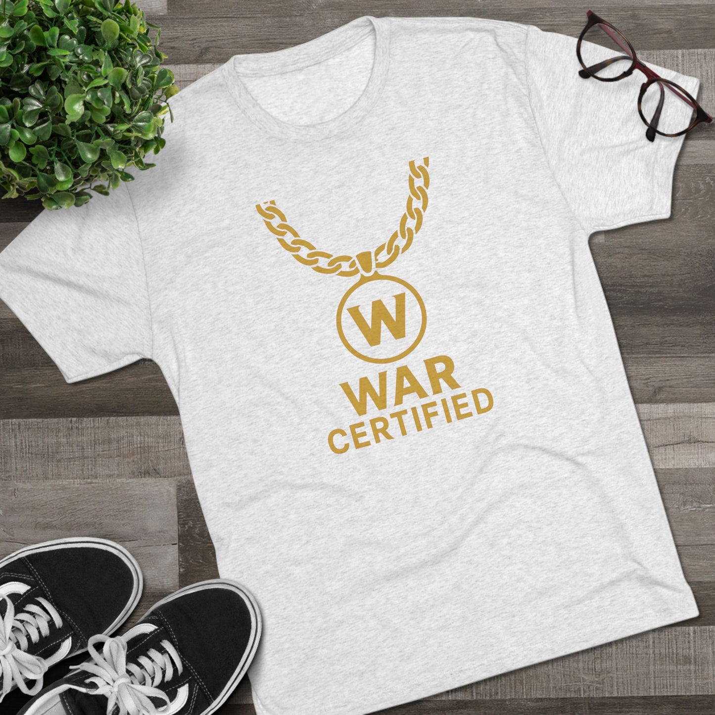 War Certified Unisex Tri-Blend Tee, Casual Wear, Gift for Gamers, Unisex Shirt, Trendy Apparel, Gamer Merch