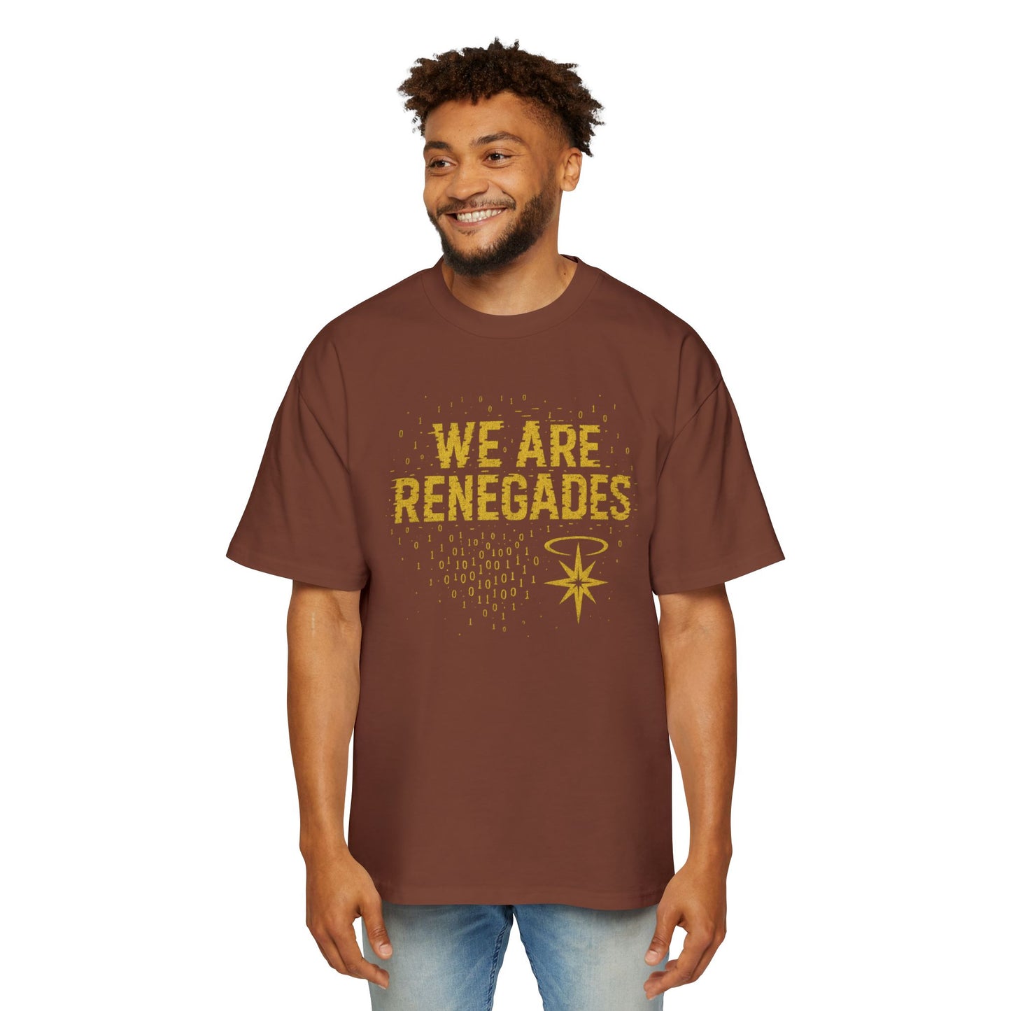 Men's Heavy Oversized Tee with 'We Are Renegades' Design, Casual T-Shirt for Rebels, Perfect for Everyday Wear, Gift for Friends, [...]